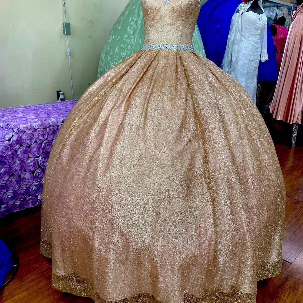 Quince dress ; rose gold
